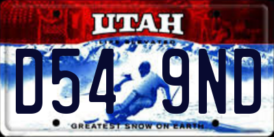 UT license plate D549ND