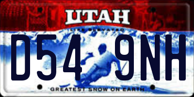 UT license plate D549NH