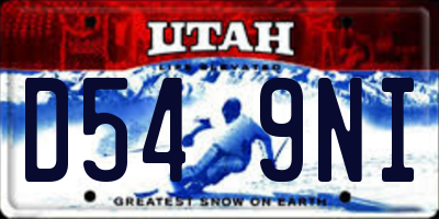 UT license plate D549NI