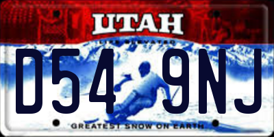 UT license plate D549NJ