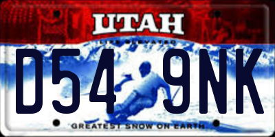 UT license plate D549NK