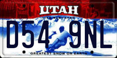 UT license plate D549NL