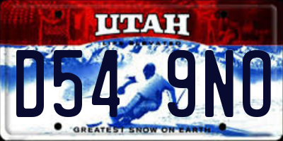 UT license plate D549NO