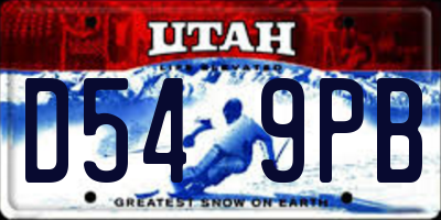 UT license plate D549PB