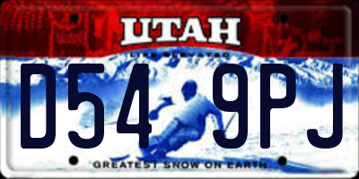 UT license plate D549PJ
