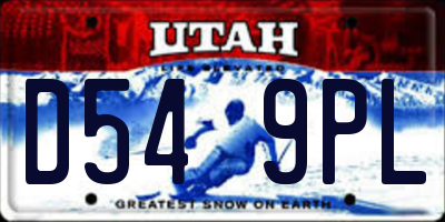 UT license plate D549PL