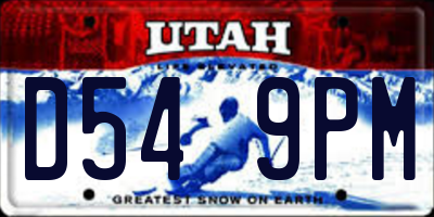 UT license plate D549PM