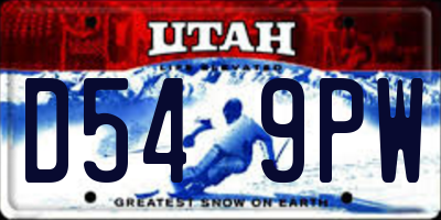 UT license plate D549PW