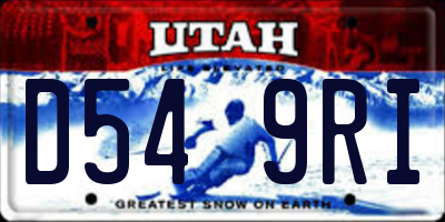 UT license plate D549RI
