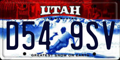 UT license plate D549SV