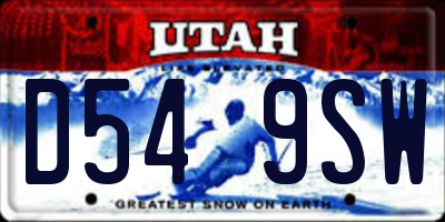 UT license plate D549SW