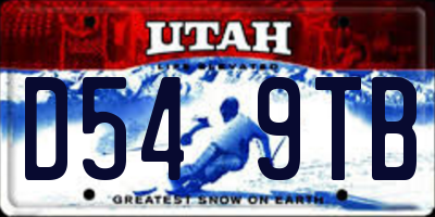 UT license plate D549TB
