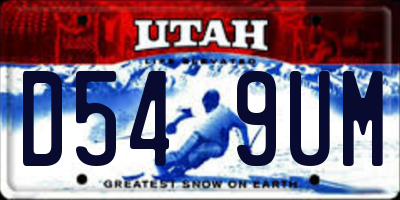 UT license plate D549UM