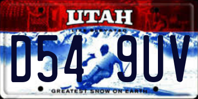 UT license plate D549UV