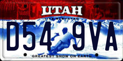 UT license plate D549VA