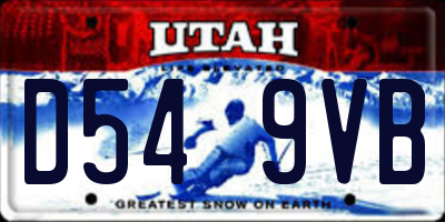 UT license plate D549VB