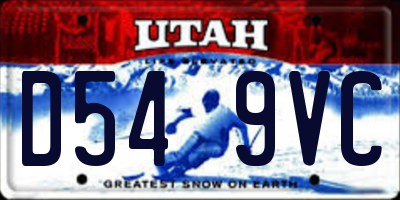 UT license plate D549VC