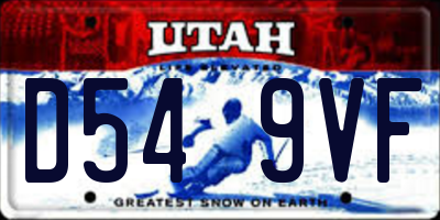 UT license plate D549VF