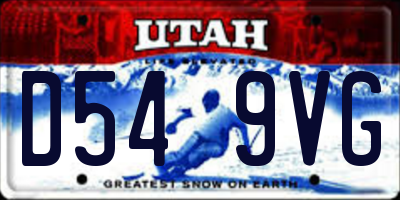 UT license plate D549VG