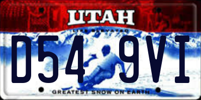 UT license plate D549VI