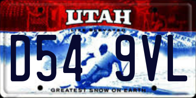UT license plate D549VL