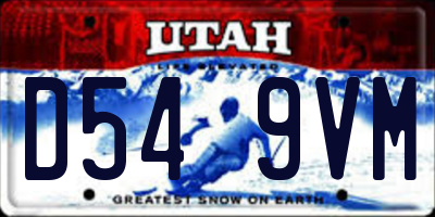UT license plate D549VM