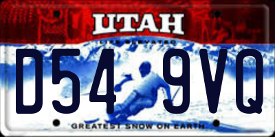 UT license plate D549VQ