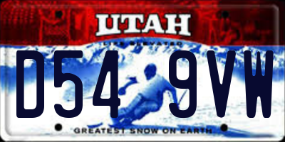 UT license plate D549VW