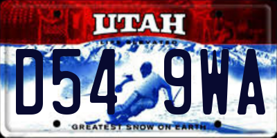 UT license plate D549WA