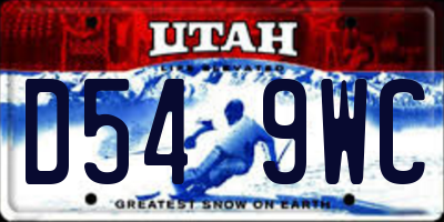 UT license plate D549WC