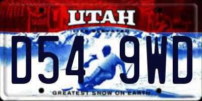UT license plate D549WD