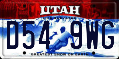 UT license plate D549WG
