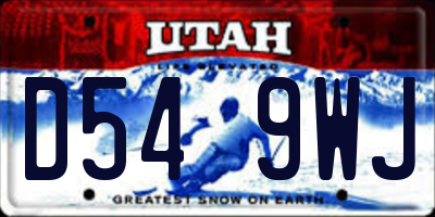 UT license plate D549WJ
