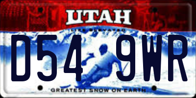 UT license plate D549WR