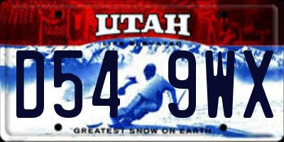 UT license plate D549WX