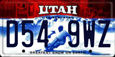 UT license plate D549WZ