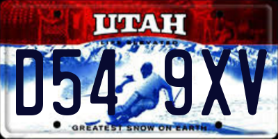 UT license plate D549XV
