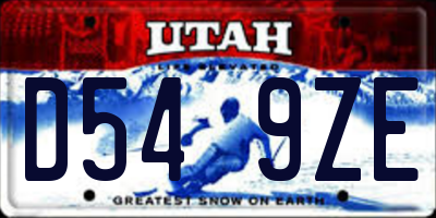 UT license plate D549ZE