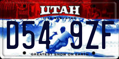 UT license plate D549ZF