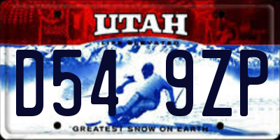 UT license plate D549ZP