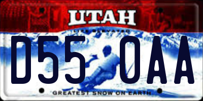 UT license plate D550AA