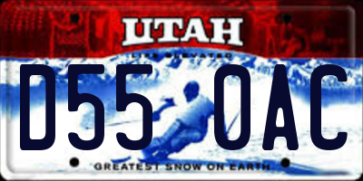 UT license plate D550AC