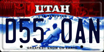 UT license plate D550AN