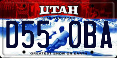 UT license plate D550BA