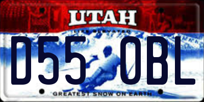 UT license plate D550BL