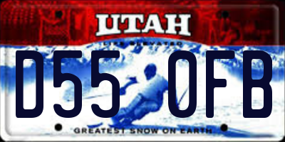 UT license plate D550FB