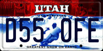 UT license plate D550FE