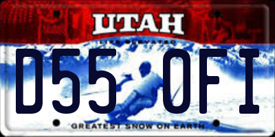UT license plate D550FI