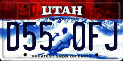 UT license plate D550FJ
