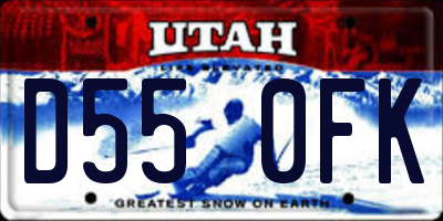 UT license plate D550FK